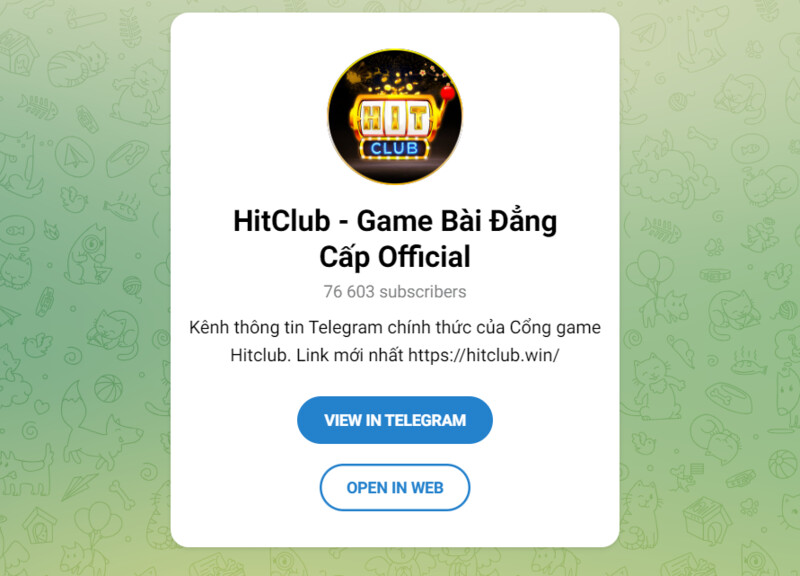 Sử dụng ứng dụng Telegram để liên hệ hitclub